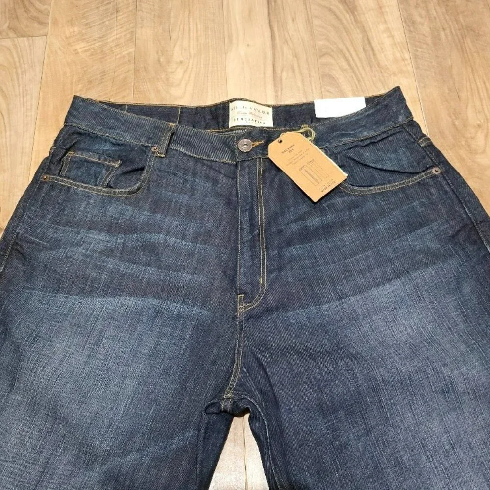 Nwt Willis & Walker Sz 42* Big & Tall Relaxed Fit Dark Wash Jeans USA Made 43x39